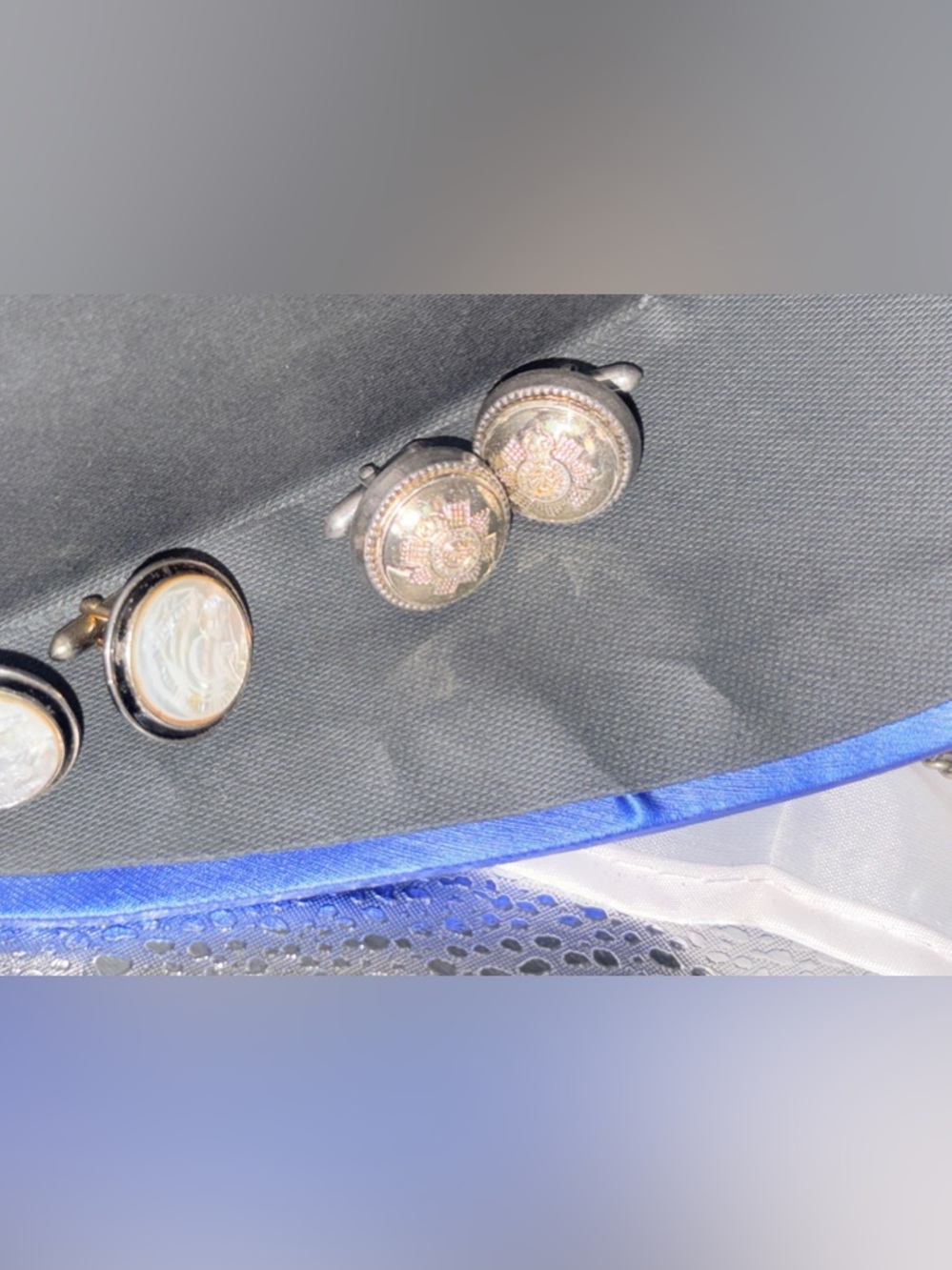 2 Swank Classic Black and Silver Men's Cufflink Set (4 total/2 sets)